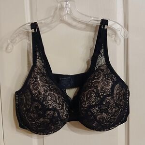 ThirdLove Lace Contour Plunge Underwire Bra Tan with Black Lace 46E 46DD